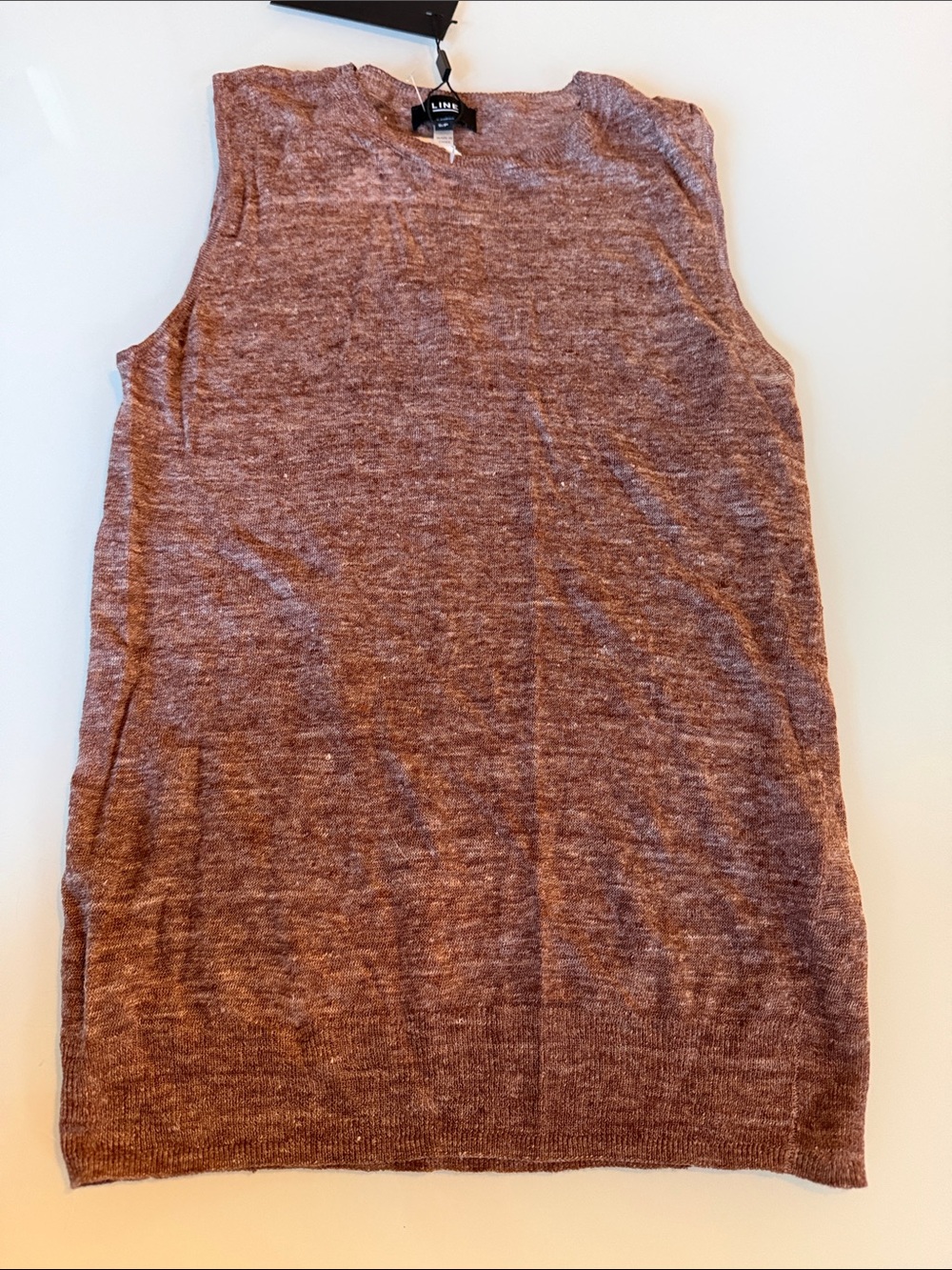 Line The Label Sleeveless Heathered Knit Tank - Rust Brown - Tarnish. S and XS.